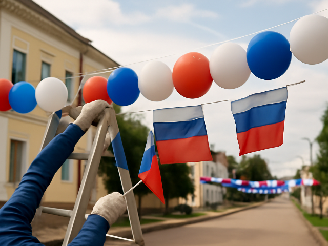Принципы бюджетного украшения города к Дню России